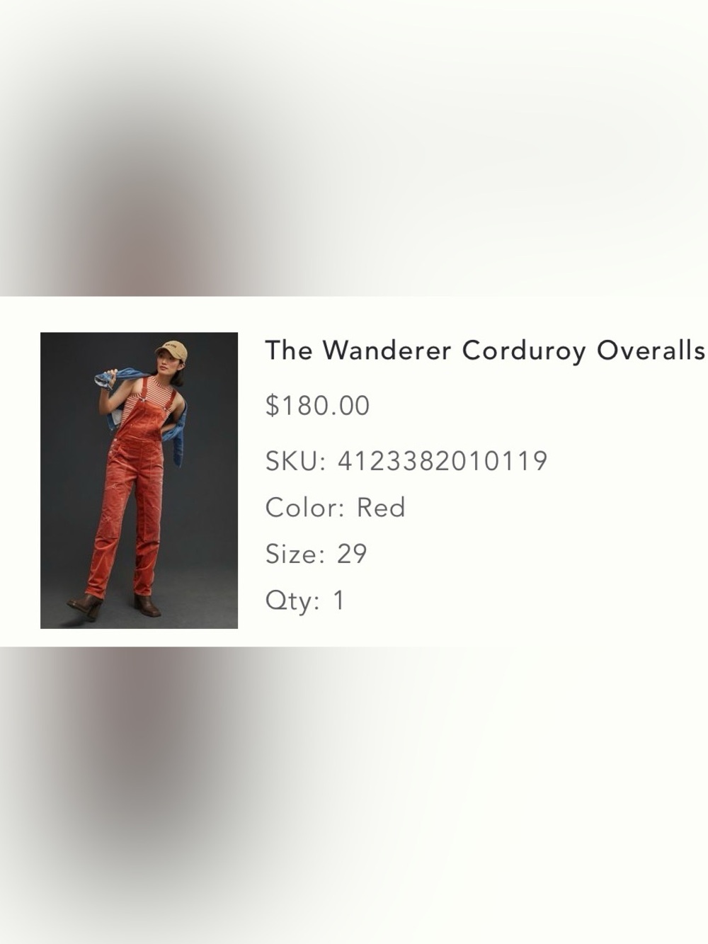 Anthropology The Wanderer Corduroy Overalls by Pilcro Red Size 29 - Picture 2 of 5